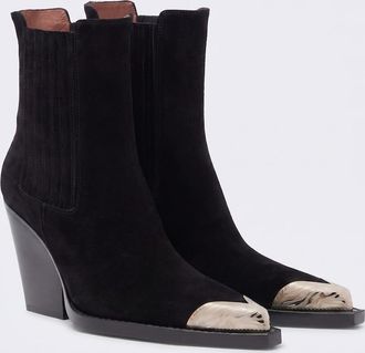 PARIS TEXAS Dallas embellished suede ankle boots