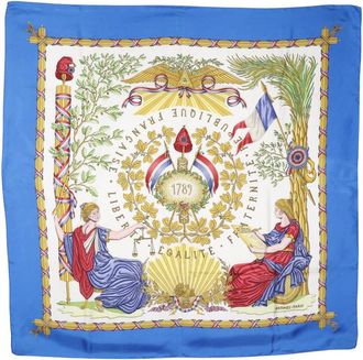 Herm&egrave;s Pre-owned Hermes Republique Francaise Liberte Egalite Fraternite 1789 Silk Scarf Ladies BHFMIAIUY9BK0JHJ
