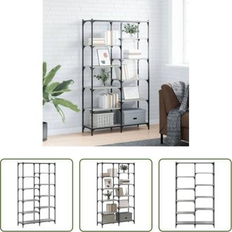 vidaXL Libreria in metallo - Libreria Grigio Sonoma 100x32x170 cm Legno Multistrato e Ferro