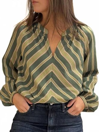 Xirena Julien Long Sleeve Top In Spruce Stripe