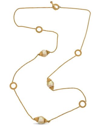 Belpearl Belpearl 18K Over Silver 12Mm South Sea Golden Chain Necklace