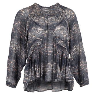 Isabel Marant Isabel Marant Pre-owned Womens Printed Blouse in Grey Silk - Size EU 36 (Womens)
