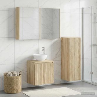 vidaXL Vidaxl Set Di Mobili Per Il Bagno 4 Pz Rovere Sonoma