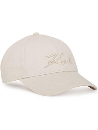 Karl Lagerfeld K/Signature baseball cap - women - Recycled Cotton/Cotton - One Size - Neutrals