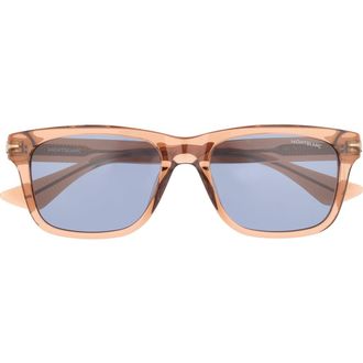 Montblanc 54mm Square Sunglasses in Brown Brown Blue at Nordstrom Rack