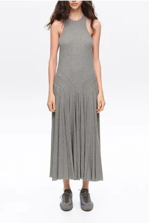 Bimba & Lola Sleeveless Midi A Line Dress in Melange Grey at Nordstrom, Size X-Small