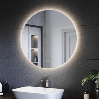 Sonni Espejo Ba&ntilde;o Con Luz Espejo Ba&ntilde;o Led Redondo Regulable 3 Colores Antivaho 80x80 Cm Pared Con Interruptor T&aacute;ctil Ip65 - Sonni