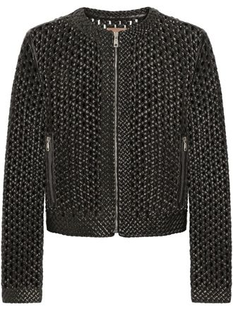 Dolce & Gabbana woven nappa-leather jacket - Black