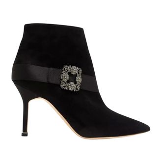 Manolo Blahnik Heeled Boots, female, Black, Size: 9 1/2 US Plinianu Ankle Boots