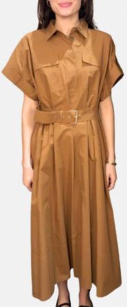 Suncoo Cristal Shirtwaist Maxi Dress In Tabacco