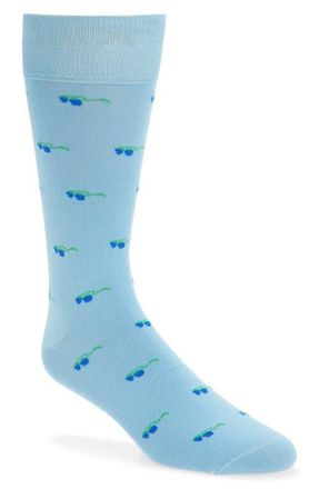 Paul Smith Nate Sunglasses Cotton Blend Dress Socks in Turquoise/aqua at Nordstrom
