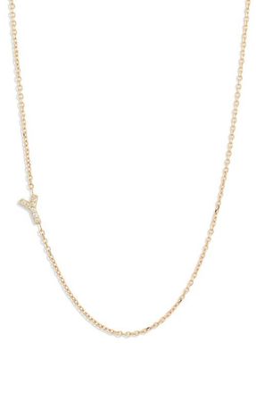 Anzie Love Letter Pavé Diamond Initial Pendant Necklace in Gold-Y at Nordstrom, Size 16