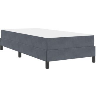 vidaXL Cama Box Spring Con Colch&oacute;n Gris Oscuro 90 X 200 Cm Terciopelo Vidaxl