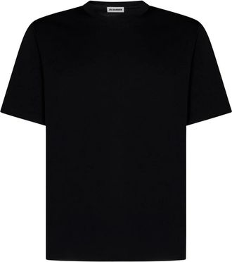 Jil Sander T-shirt met ronde hals - Heren - T-shirts - Zwart - S - Katoen - Tops