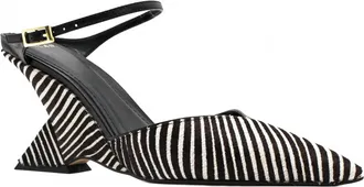 Koko + Palenki Womens Paxton Wedge Heel In Zebra Calf Hair