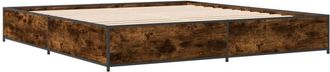 vidaXL Bed Frame without Mattress Smoked Oak 200x200 cm Vidaxl