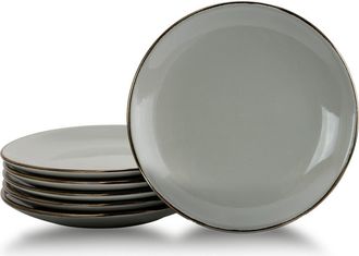 Elama Tahitian Sand 6-Piece Salad Plate Set in Gray at Nordstrom