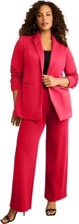 Roaman's Plus Size Comfort Stretch Ponte Blazer in Vivid Red at Nordstrom, Size 18