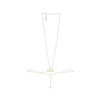 Elisabetta Franchi Bodychain Necklace In Golden Metal