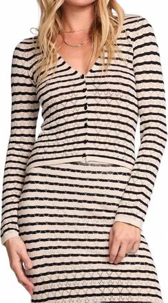Saltwater Luxe Cardinal Cardigan Sweater In Black/ White