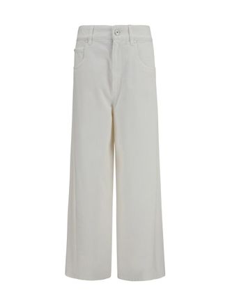 Brunello Cucinelli White Flared High Rise Jeans