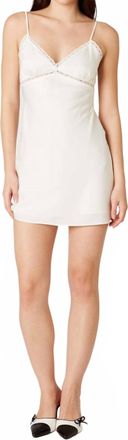 Cotton Candy L.A. Lace Trim Slip Mini Dress In White