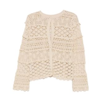 Semicouture Round-neck Knitwear, female, Beige, Size: S Zilla Round-neck Knit