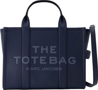 Marc Jacobs Womens The Small Tote Blue Sea Leather Cowhide Totes-shopping-bags