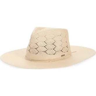 Brixton Porto Straw Fedora in Natural at Nordstrom, Size X-Small