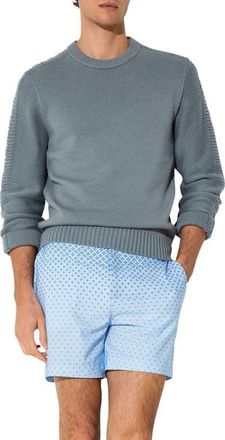 Reiss Darli Gradient Geo Print Side Adjuster Swim Trunks in Soft Blue at Nordstrom, Size Xx-Large