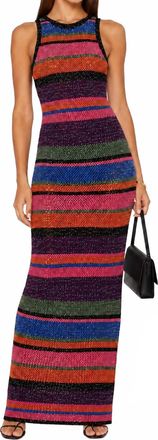 L'agence Resort Maxi Dress In Metallic Stripe