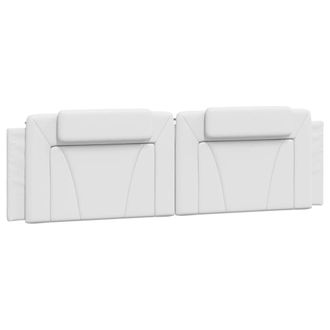vidaXL Cabecero De Cama Acolchado Cuero Sint&eacute;tico Blanco 180 Cm Vidaxl