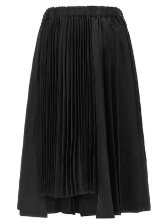 Comme Des Gar&ccedil;ons Asymmetrical Pleated Skirt - Black