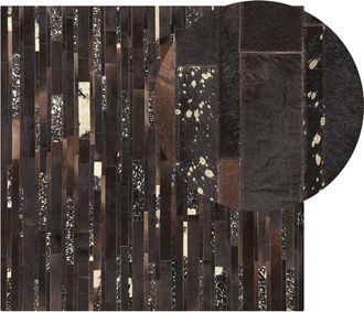 Beliani Beliani - Alfombra De Piel Genuina De Vaca Marr&oacute;n 200 X 200 Cm Hecha A Mano Artvin