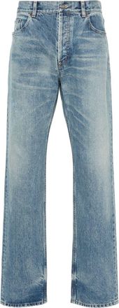 Saint Laurent stonewashed distressed straight jeans - men - Cotton - 30 - Blue