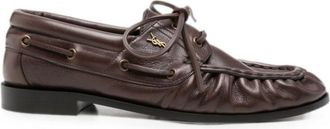 Saint Laurent Brown Leather Lace Up Shoes