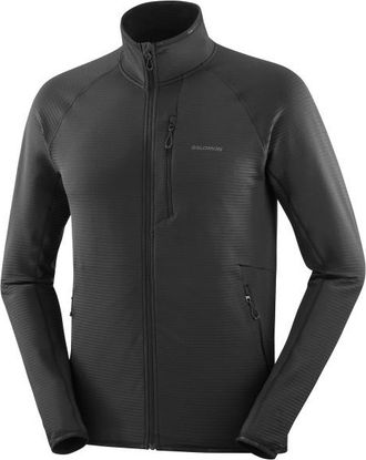 Salomon Essential Lightwarm Fleecejacke f&uuml;r Herren | schwarz/grau