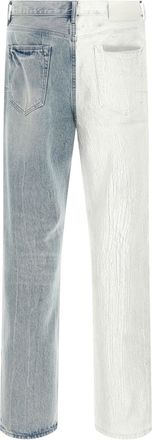 Purple Crackle Silver Colorblock Jeans - Multi