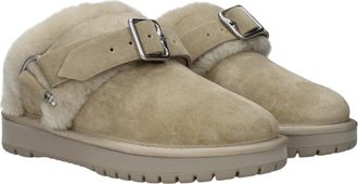 Burberry Womens Green Leather Slippers