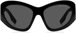 Marc Jacobs 62mm Rectangular Sunglasses in Black/Grey at Nordstrom Rack