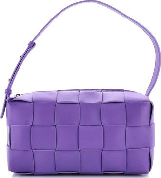 Bottega Veneta Purple Maxi Intrecciato Leather Brick Cassette Shoulder Bag (Authentic Pre-Loved)