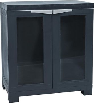 Sunnydaze Storage Cabinet With Adjustable Shelf & 2 Windows