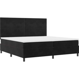 vidaXL Cama Box Spring Led Con Cabecera Negro 200 X 200 Cm Terciopelo Vidaxl