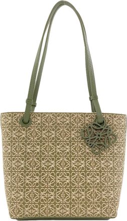 Loewe Green Canvas Tote Bag (Pre-Owned)