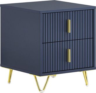 SoBuy SoBuy Nightstand, Bedside Table with 2 Drawers, Modern Side Table for Bedroom and Living Room, Blue L40 x W40 x H47 cm FBT115-B