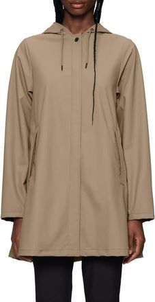 Rains Waterproof A-Line Rain Jacket in Beige at Nordstrom, Size X-Small