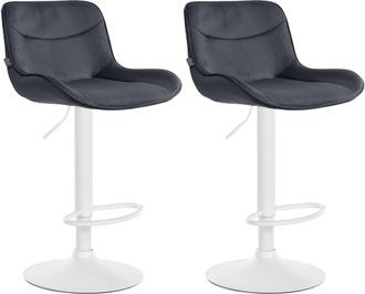 Clp Juego De 2 Taburetes De Bar Vonore En Terciopelo Negro Blanco