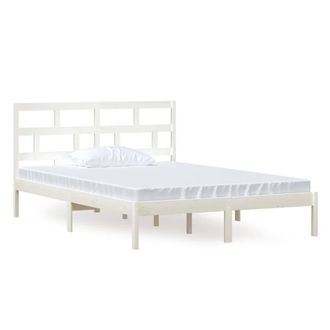 Berkfield Home Bed Frame White Solid Wood Pine 140x200 cm