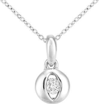 Diamant L'éternel Womens 9ct White Gold Diamond Eye Pendant Necklace of Length 46cm - One Size