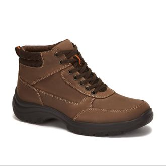 Andrea Mens Leather Ankle Boots In Light Brown
